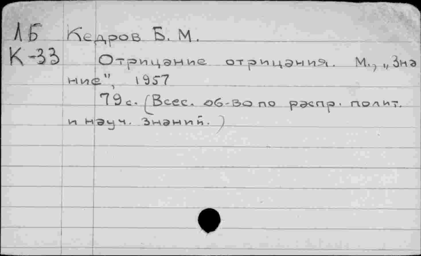 ﻿kS		ЛЭОЙ В. M .
к-зь	O T j=> VI Ц э H И <2. отрицаний. М>71;3нэ нис" 1 У 77	
		lTSLc.« /Все с, öG-&o по рэ«пр' полиу. э м • Знаний. }
	Ht H	